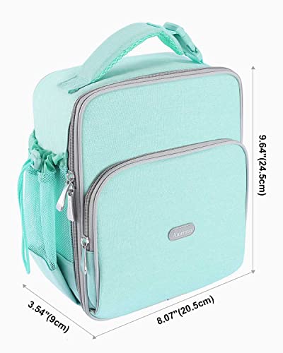 Amersun Kids Lunch Box with 8MM Insulated sponge & Multi-pocket & Water Bottle Holder, Keep Food Warm Cold School Lunch Bag for Kids Teen Girls Boys,Lunch Tote Bag for Children,Light Blue New