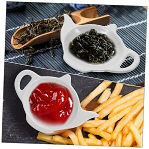 USHOBE 3pcs Tea Bag Saucer Ceramic Coasters Ceramic Serving Tray Ceramic Teapot Tea Bag Trays Dipping Sauce Dishes Ceramic Tea Bag Plate Delicate Teabag Coaster Snail Tea Bag Holder Dip