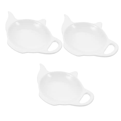 LIFKOME 3pcs Tea Bag Saucer Ceramic Coasters Mini Containers Ceramic Teapot Stir Spoon Rest Tea Holder for Tea Bags Organizer Teabag Tray Tea Spoon Rest Ceramic Teabag Holder Tea Bag Rest