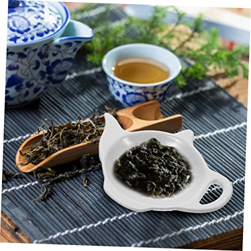 LIFKOME 3pcs Tea Bag Saucer Ceramic Coasters Mini Containers Ceramic Teapot Stir Spoon Rest Tea Holder for Tea Bags Organizer Teabag Tray Tea Spoon Rest Ceramic Teabag Holder Tea Bag Rest