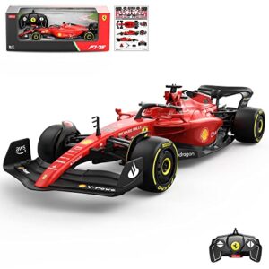 voltz toys authentic 1:18 scale licensed ferrari f1 75 remote control car - super racing collection for kids and adults - 2.4ghz rc car for gift