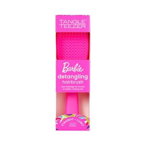 tangle teezer x barbie the ultimate detangling brush, dry and wet hair brush detangler for all hair types, totally pink