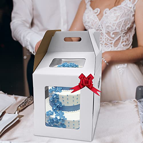 ValdiStore 4 Pack Tall cake boxes for tier cakes - 2 12 inch cake boxes 2 10 inch cake boxes Tall cake box cake boxes cake box cake carrier cajas para pasteles large cake box wedding cake boxes