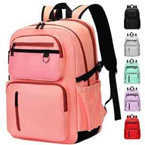 werewolves 30l casual daypack, 2 compartments travel backpack, sports bag with water bottle side pocket and laptop compartment, college bag for men women (light pink)