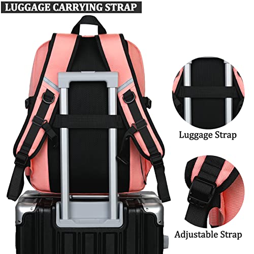 WEREWOLVES 30L Casual Daypack, 2 Compartments Travel Backpack, Sports Bag with Water Bottle Side Pocket and Laptop Compartment, College Bag for Men Women (Light Pink)