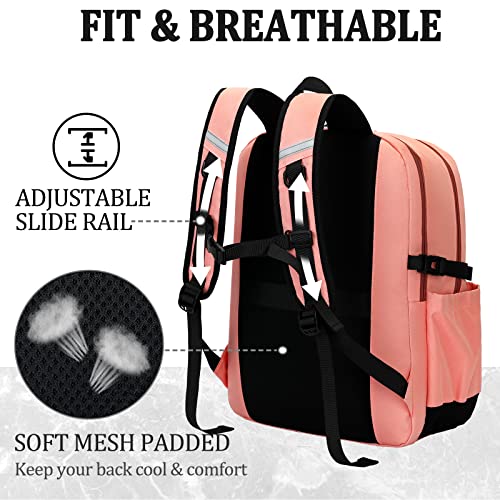 WEREWOLVES 30L Casual Daypack, 2 Compartments Travel Backpack, Sports Bag with Water Bottle Side Pocket and Laptop Compartment, College Bag for Men Women (Light Pink)