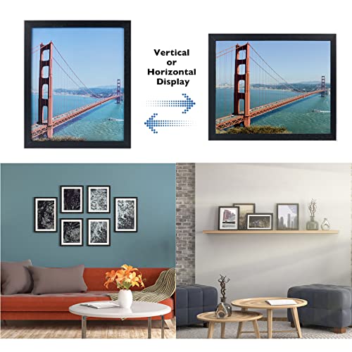 HEYTUYA 7x10 inch Picture Frame Black for Wall Hanging or Tabletop, Poster Frame, Wall Gallery Photo Frame with Durable Shatter Resistant Plexiglas, Black