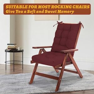 Focuprodu Rocking Chair Cushions.Soft Chair Cushions for Indoor/Outdoor A Variety of Rocking Chairs. Double Non-Slip Design Chair Cushions are Suitable for Patio, Garden. (Plush-Burgundy)