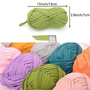 T-Shirt Yarn Fettuccini Zpagetti Ball, Fabric Cloth Knitting Yarn for Hand DIY Bag Blanket Cushion Crocheting Projects, 32 Yard (Pink)