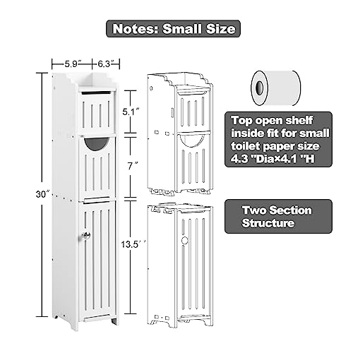 Bathroom Furniture Sets: Small Bathroom Storage Cabinet Great for Toilet Paper Holder,Toilet Paper Cabinet for Small Spaces,White Bathroom Organizer by AOJEZOR