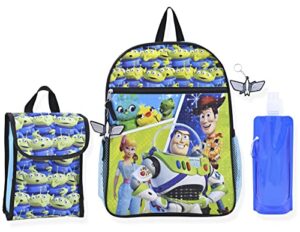 disney toy story boys backpack for little kids | 6 piece set water bottle keychains snack tote and knapsack school (toy story 6pc) 16” x 12” x 5”