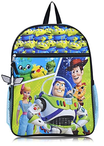 Disney Toy Story Boys Backpack for Little Kids | 6 Piece Set Water Bottle Keychains Snack Tote and Knapsack School (Toy Story 6Pc) 16” x 12” x 5”