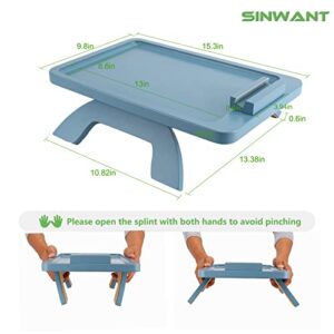 SINWANT Sofa Arm Clip on Tray Table,Bamboo Couch Table for Wide Side Table, Armrest with 360° Phone Holder,Portable TV Table,Sofa Eating and Drink Blue