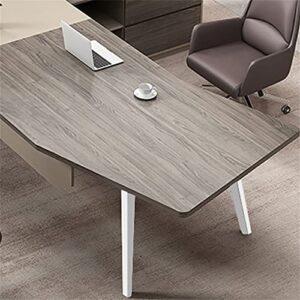 LITFAD L-Shape Executive Desk Artificial Wood Office Desk Cable Management Modern Simple Boss Table Computer Desk - Right Side Cabinet 71" L x 63" W x 29.5" H Without Chairs