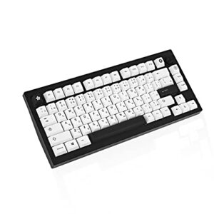 JOLINTAL 128 Keys Black and White Japanese Keycaps, PBT Material Cherry Keycaps, Thermal Sublimation Solid Color Not Easy to Wear Keycaps for Mechanical Keyboard Game Keyboard