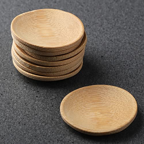 Tea Bag Coasters Bamboo Wood Tea Bag Saucer Teabag Coaster Tea Bag Storage Rack Tray Bracket Tea Bag Set of 12 (Wood)