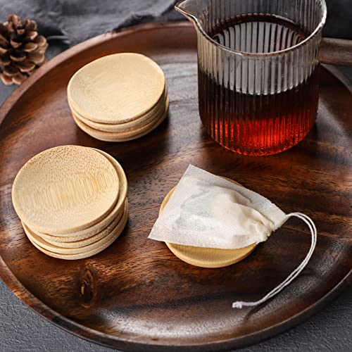 Tea Bag Coasters Bamboo Wood Tea Bag Saucer Teabag Coaster Tea Bag Storage Rack Tray Bracket Tea Bag Set of 12 (Wood)