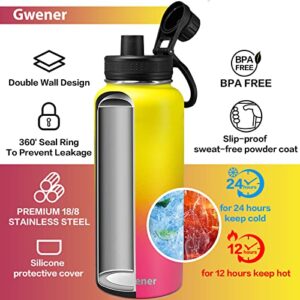 32 Oz Sports Water Bottle, Metal Flask, Insulated Water Bottle for Travel, Hot or Cold Thermos Double Wall Stainless Steel Easy to Clean, Leak-proof and BPA Free for Gym, Picnic, Trip