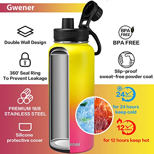 32 Oz Sports Water Bottle, Metal Flask, Insulated Water Bottle for Travel, Hot or Cold Thermos Double Wall Stainless Steel Easy to Clean, Leak-proof and BPA Free for Gym, Picnic, Trip