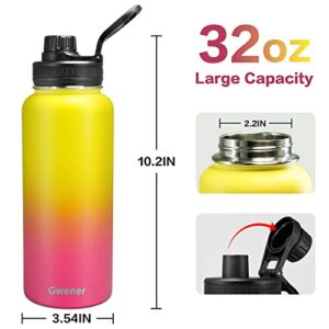 32 Oz Sports Water Bottle, Metal Flask, Insulated Water Bottle for Travel, Hot or Cold Thermos Double Wall Stainless Steel Easy to Clean, Leak-proof and BPA Free for Gym, Picnic, Trip