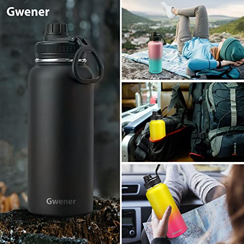 32 Oz Sports Water Bottle, Metal Flask, Insulated Water Bottle for Travel, Hot or Cold Thermos Double Wall Stainless Steel Easy to Clean, Leak-proof and BPA Free for Gym, Picnic, Trip