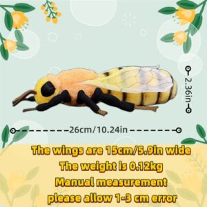 FRANKIEZHOU Realistic Bee Stuffed Animal-10.24",Honey Bee Plush Toy,Soft Bumblebee Toy for Boy,Girl Toys, for Kids,Baby Gift,Home Decor,Hugging Toy