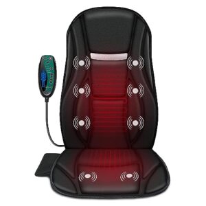 snailax vibration back massager with heat, seat massager with 8 vibrating motors & 5 modes, chair massager, massage cushion, massage chair pad for chair,office, gifts