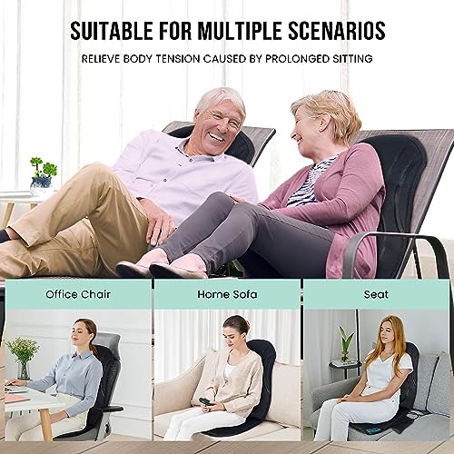 Snailax Vibration Back Massager with Heat, Seat Massager with 8 Vibrating Motors & 5 Modes, Chair Massager, Massage Cushion, Massage Chair Pad for Chair,Office, Gifts