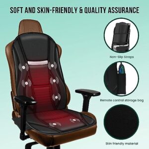 Snailax Vibration Back Massager with Heat, Seat Massager with 8 Vibrating Motors & 5 Modes, Chair Massager, Massage Cushion, Massage Chair Pad for Chair,Office, Gifts