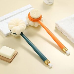 3 Pack Back Scrubber for Shower Long Handle Back Brush Dual-Sided Soft Bristles Shower Scrub Brushes for Body