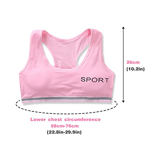 EUBUY Soft Cotton Elastic Breathable Training Bra and Underwear Set for Teen Girls 8-18 Years Old