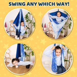 MoJo Bloom Sensory Swing for Kids Indoor & Outdoor - Adults and Kids Hammock Swing - Sensory Joy Therapy Swing for Kids with ADHD, Anxiety, Special Needs - Therapy Pod Swing for Kids