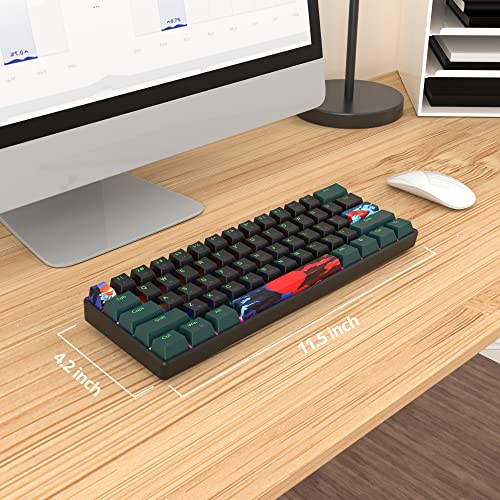 Taeeiancd Gaming Keyboard 60 Percent Mechanical with Linear Red Switch, 60% Wired Ultra-Compact Mini Keyboard Rainbow with PBT Keycaps for Ps4/Ps5/Xbox