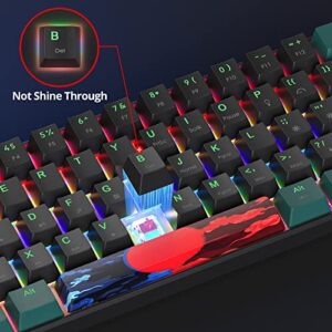 Taeeiancd Gaming Keyboard 60 Percent Mechanical with Linear Red Switch, 60% Wired Ultra-Compact Mini Keyboard Rainbow with PBT Keycaps for Ps4/Ps5/Xbox