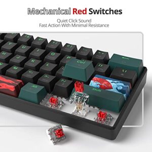 Taeeiancd Gaming Keyboard 60 Percent Mechanical with Linear Red Switch, 60% Wired Ultra-Compact Mini Keyboard Rainbow with PBT Keycaps for Ps4/Ps5/Xbox