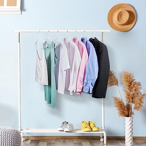 HOUSE DAY White Plastic Hangers 50 Pack, Plastic Clothes Hangers with Hooks, Space Saving Plastic Coat Hangers for Closet, Clothing Hangers Adult Hangers for Shirts, Coats, Skirt, Dress