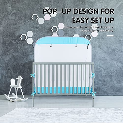 Porayhut Portable Baby Crib Net Safety Mesh Tent,Pop up Infant Mosquito Net, See Through Canopy Netting Cover for Baby&Toddler to Keep Baby from Climbing Out.