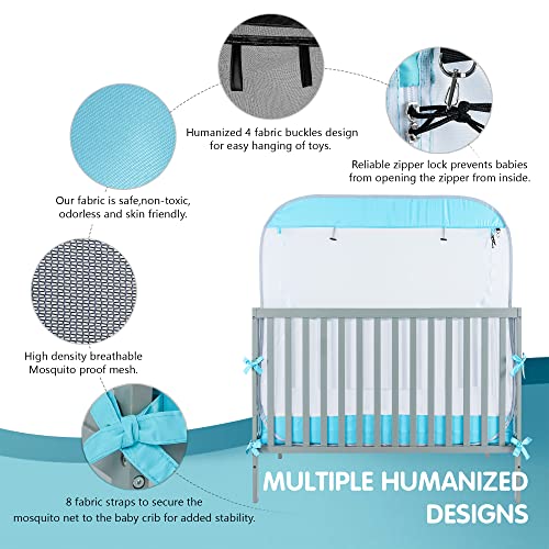 Porayhut Portable Baby Crib Net Safety Mesh Tent,Pop up Infant Mosquito Net, See Through Canopy Netting Cover for Baby&Toddler to Keep Baby from Climbing Out.