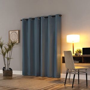 Sun Zero Tulare All Over Texture Thermal Total Blackout Grommet Curtain Panel, 40" x 96", Blue