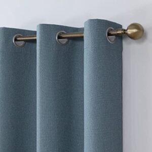 Sun Zero Tulare All Over Texture Thermal Total Blackout Grommet Curtain Panel, 40" x 96", Blue