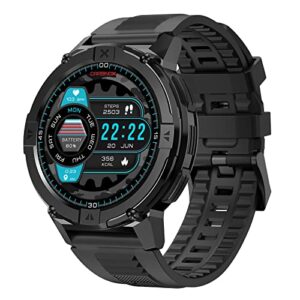 carbinox x-ranger smart watch rugged fitness tracker ip69k waterproof compatible with android and ios phone heart rate sport modes, black, 49mm diameter