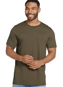 jockey men's casualwear made in america* 100% cotton everyday tee, military green, l