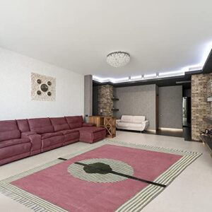 casavani indian handmade pink, black solid area rug boho kilim flat weave indoor hall room decor carpet throw rug boho rugs for bedroom living room bathroom balcony 2.6x8 feet runner