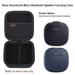 Elonbo Carrying Case for Bose SoundLink Micro Bluetooth Speaker, Small Portable Waterproof Speaker Travel Protective Bag Storage Cover, Mesh Pocket Fits Included Micro-USB Cable. Black