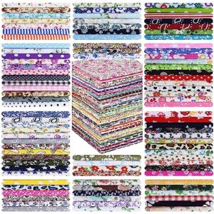 600 pcs 4 x 4 inch cotton fabric square quilting patchwork fabric multi color printed floral square fat flower animals cartoon fabric bundles for diy crafts cloths handmade accessory (mixed style)