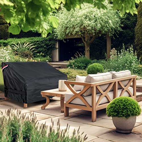 KylinLucky Outdoor Furniture Covers Waterproof, 3-Seater Patio Sofa Cover Fits up to 79W x 37D x 35H inches Black