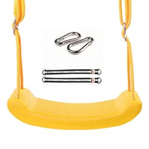 children swing seat, lightweight outdoor swing set accessories with adjustable ropes, comfortable swing chair for kids, perfect for backyard use(yellow)