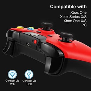 Xbox Controller Wireless, Xbox One Controller, Compatible with Xbox One, Xbox Series X/S, Xbox One X/S and PC, Red+Black