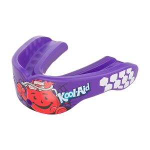 shock doctor gel max power mouth guard, flavored sports mouthguard for football, lacrosse, hockey, basketball, flavored mouth guard, youth & adult, youth, kool-aid grape osfa