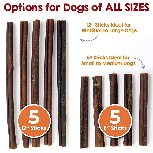 Riley's 6 Inch Beef Collagen Sticks for Dogs - Collagen Chews for Dogs - Bully Stick & Rawhide Alternative Dog Chews Long Lasting - No Raw Hide Dog Chews - Single Ingredient Dog Treat - 5 ct